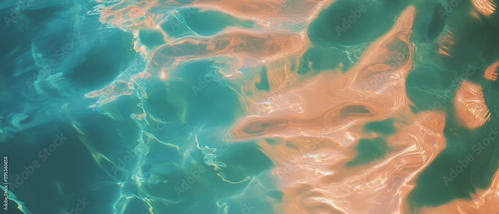 Aufkleber bright turquoise water reflects soft sunlight and creates a serene atmosphere in a tropical setting