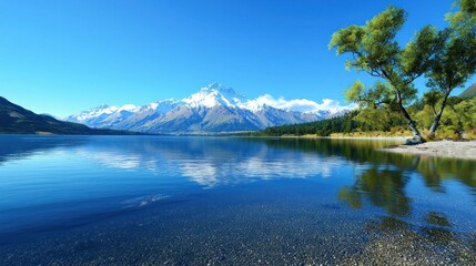 Serene Lake and Mountain Landscape