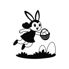 easter bunny with eggs