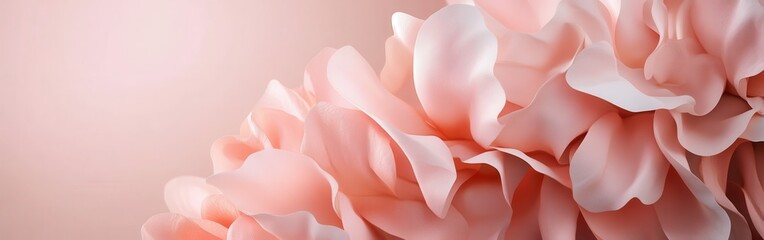Abstract monochromatic composition featuring soft pastel floral elements with delicate texture and subtle gradients
