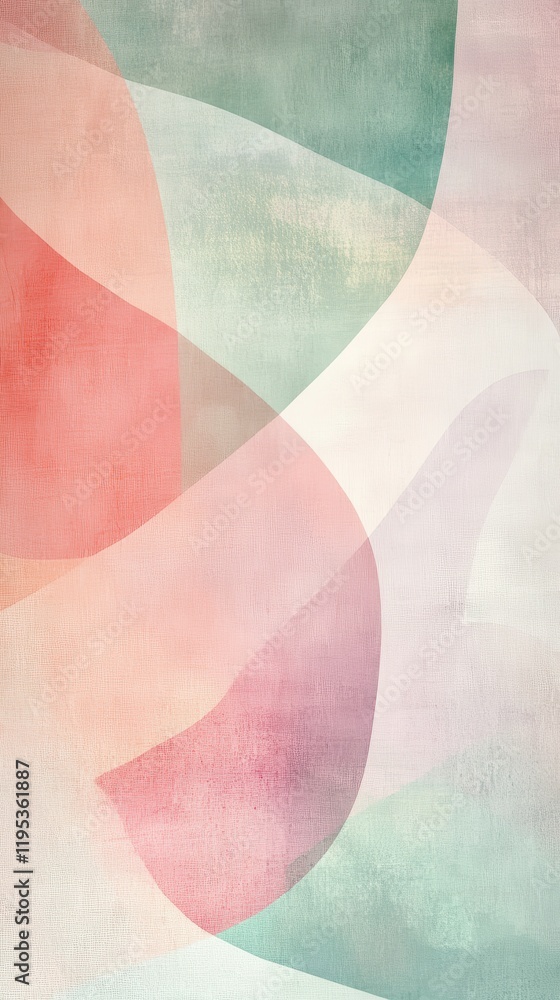 Poster abstract composition features sharp colors and smooth curves to create an engaging visual experience