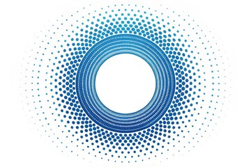 Abstract Blue Circular Design with Halftone Dot Pattern and Central Empty Space for Text or Logo