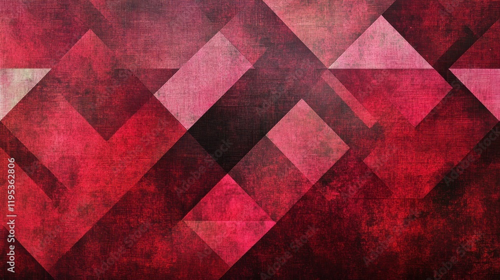 Poster Textured geometric pattern featuring deep red and contrasting hues in a modern abstract design that captivates attention