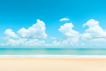 Obraz premium Serene Beach Landscape Illustration