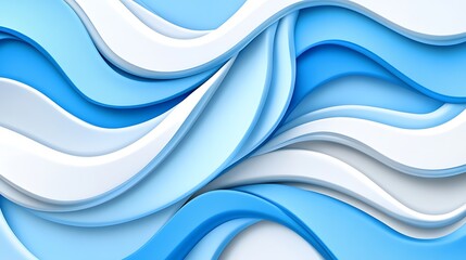 Fototapeta premium Calming Abstract Wave Pattern in Light Blue and White Tones
