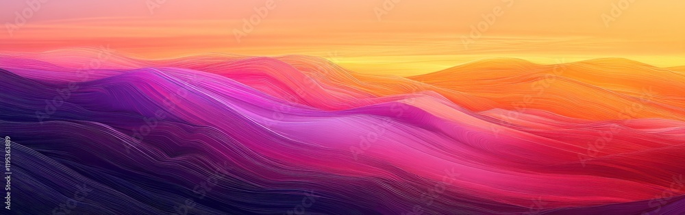 Poster Beautiful textured background in sunset hues featuring vibrant pinks and oranges blending seamlessly across the horizon