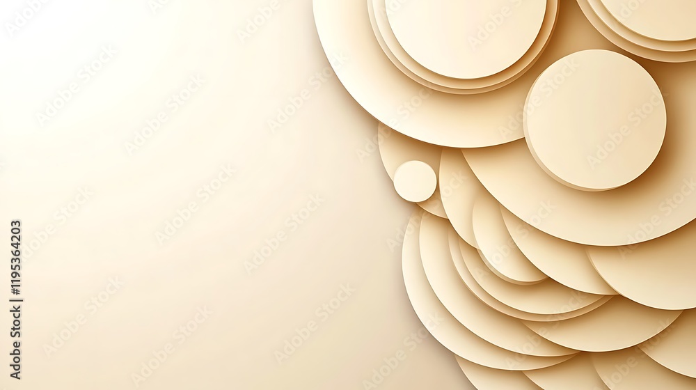 Poster subtle circular pattern in creamy beige backdrop for elegant design
