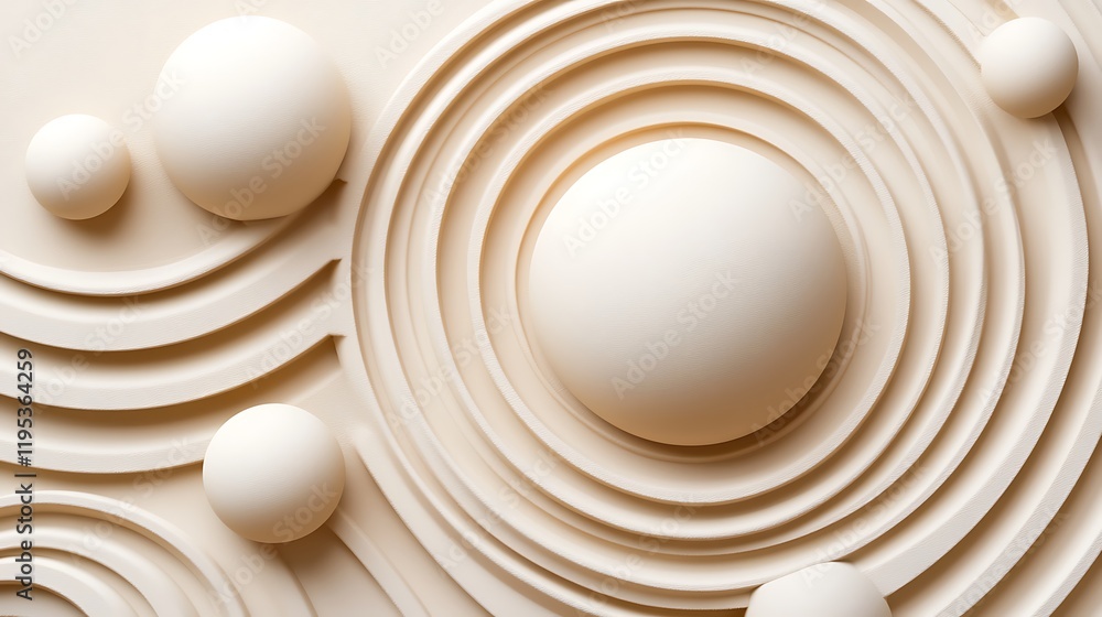 Poster creamy beige textured backdrop with subtle circular pattern design