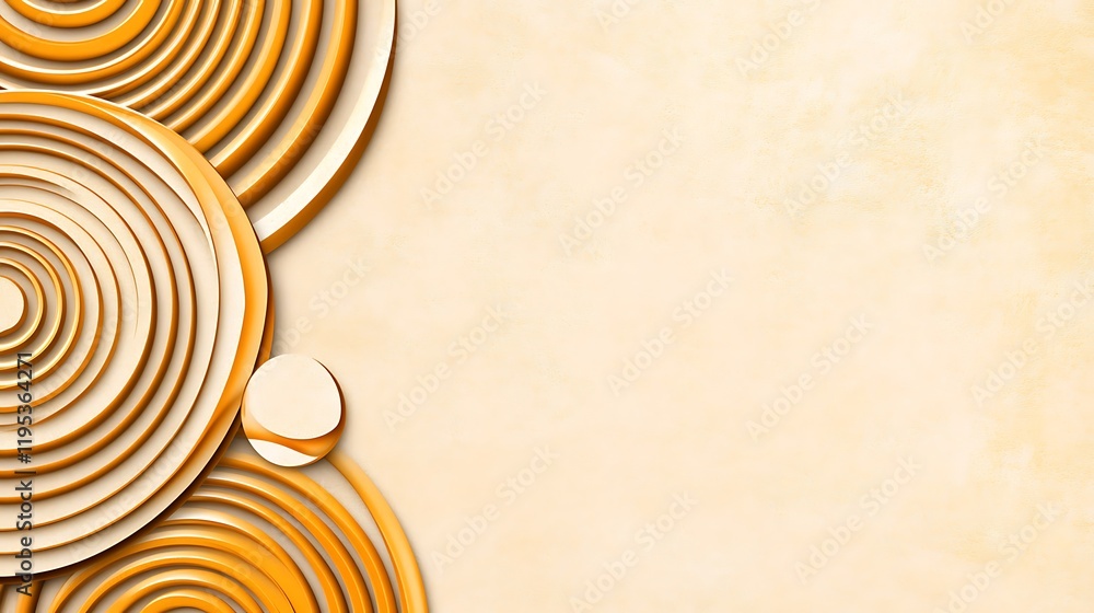 Poster Creamy Beige Backdrop with Subtle Circular Pattern Design Elements
