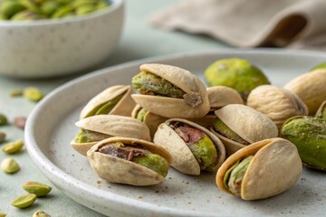 Pistachios Close-Up Highlighting Texture and Color 