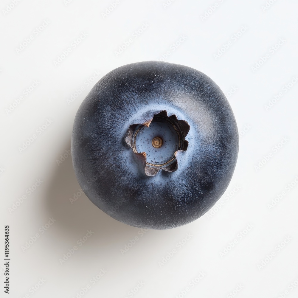 Poster smooth, ripe blueberry on a plain background showcasing its natural color and texture