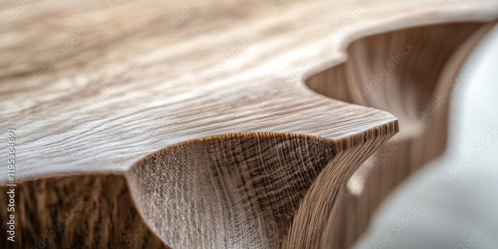 Aufkleber close up of detailed dovetail joint on wooden surface, showcasing intricate craftsmanship and natura