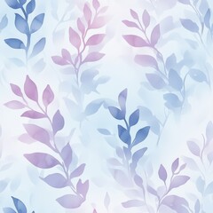 Serene watercolor doodle of soft leaves in pastel tones creating a calming atmosphere for creative endeavors