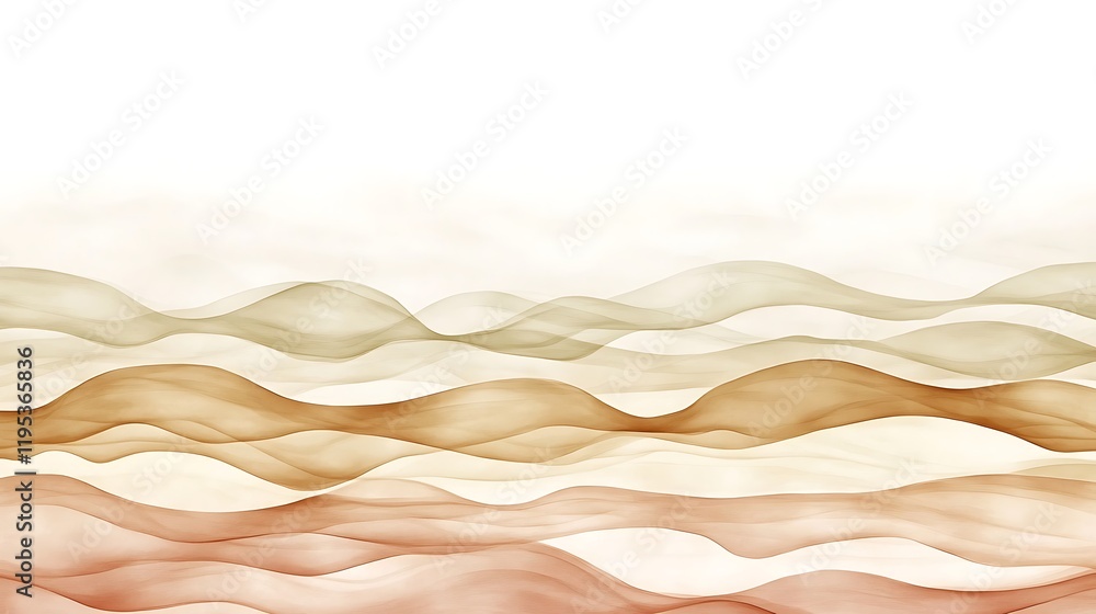 Poster soft cream and taupe gradient waves on light background