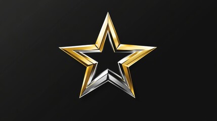 Exquisite Gold and Silver Star Graphic Design