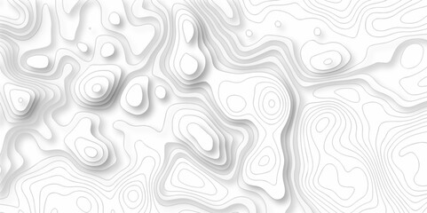 Abstract Vector geography landscape Topo contour map on white background, Topographic contour lines. Seamless pattern with lines Topographic map. Geographic mountain relief diagram line wave carve.