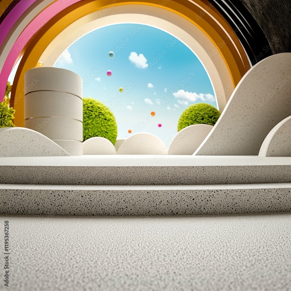 Poster modern minimalist product display podium empty stage abstract background 3d render