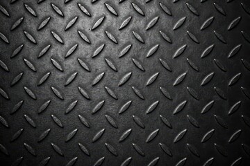 Dark metallic surface with a diamond plate texture