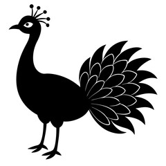  a cute highland peacock silhouette