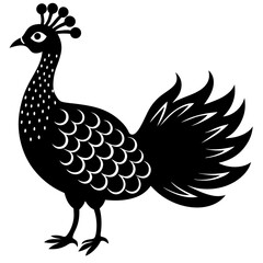  a cute highland peacock silhouette