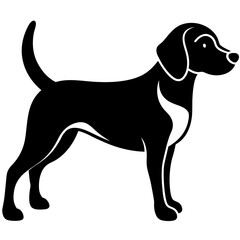  a playful beagle dog silhouette