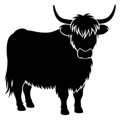 a cute buffalo  silhouette