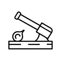 cutting wood icon, cutting wood line art - simple line art of cutting wood, perfect for cutting wood logos and icons and themed design 