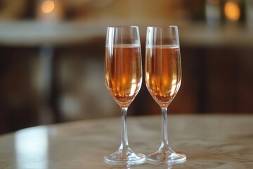 Elegant flutes overflowing with bubbly wine for stylish celebrations and memorable toasts in sophisticated events and festive gatherings. Perfect for lifestyle and culinary photography