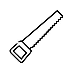 handsaw icon, handsaw line art - simple line art of handsaw, perfect for handsaw logos and icons and themed design 