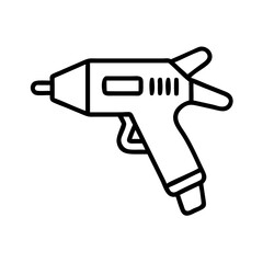 hot glue gun icon, hot glue gun line art - simple line art of hot glue gun, perfect for hot glue gun logos and icons and themed design 