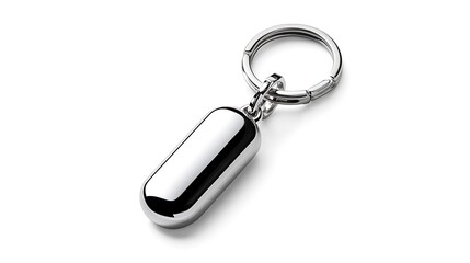 Sleek Silver Capsule Keychain: Modern Minimalist Design