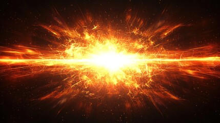 A vibrant explosion of light and energy in a dark background.