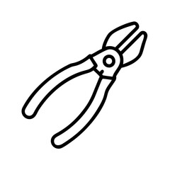 pliers icon, pliers line art - simple line art of pliers, perfect for pliers logos and icons and themed design 