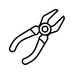 pliers icon, pliers line art - simple line art of pliers, perfect for pliers logos and icons and themed design 