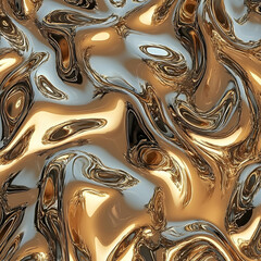 Abstract Gold Liquid 3D Render