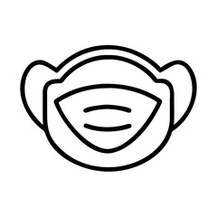 safety mask icon, safety mask line art - simple line art of safety mask, perfect for safety mask logos and icons and themed design 