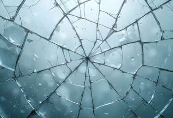 Obraz premium Broken glass texture with detailed cracks