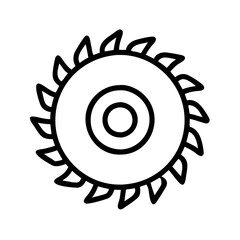 saw blade icon, saw blade line art - simple line art of saw blade, perfect for saw blade logos and icons and themed design 