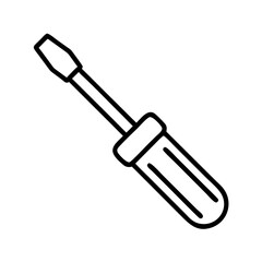 screwdriver icon, screwdriver line art - simple line art of screwdriver, perfect for screwdriver logos and icons and themed design 