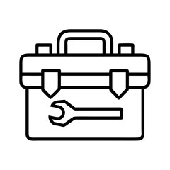 toolbox icon, toolbox line art - simple line art of toolbox, perfect for toolbox logos and icons and themed design 