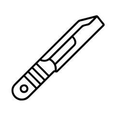 utility knife icon, utility knife line art - simple line art of utility knife, perfect for utility knife logos and icons and themed design 
