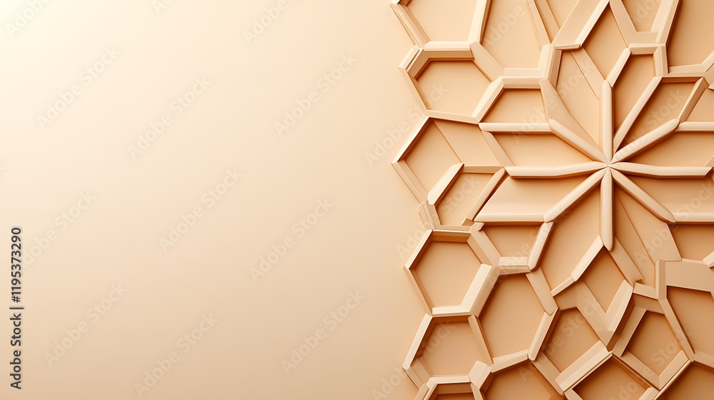 Poster soft ivory geometric pattern with subtle background texture