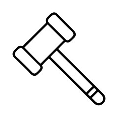 wooden hammer mallet icon, wooden hammer mallet line art - simple line art of wooden hammer mallet, perfect for wooden hammer mallet logos and icons and themed design 