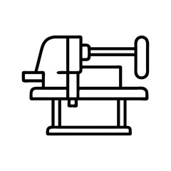 workbench vise icon, workbench vise line art - simple line art of workbench vise, perfect for workbench vise logos and icons and themed design 