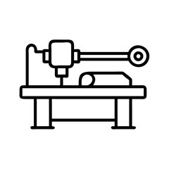 workbench vise icon, workbench vise line art - simple line art of workbench vise, perfect for workbench vise logos and icons and themed design 