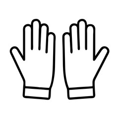work gloves icon, work gloves line art - simple line art of work gloves, perfect for work gloves logos and icons and themed design 