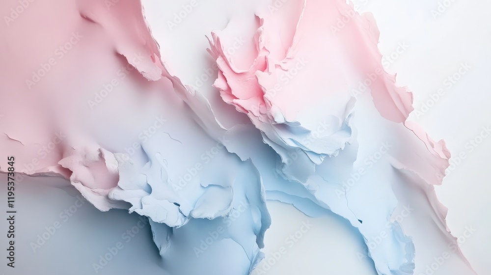 Aufkleber soft pastel blue and pink blotches create an abstract background full of gentle jagged shapes and te