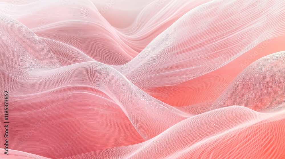 Poster soft coral waves create a tranquil and soothing background perfect for various design applications