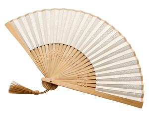 Bamboo hand fan with sturdy wooden handle, rustic style
