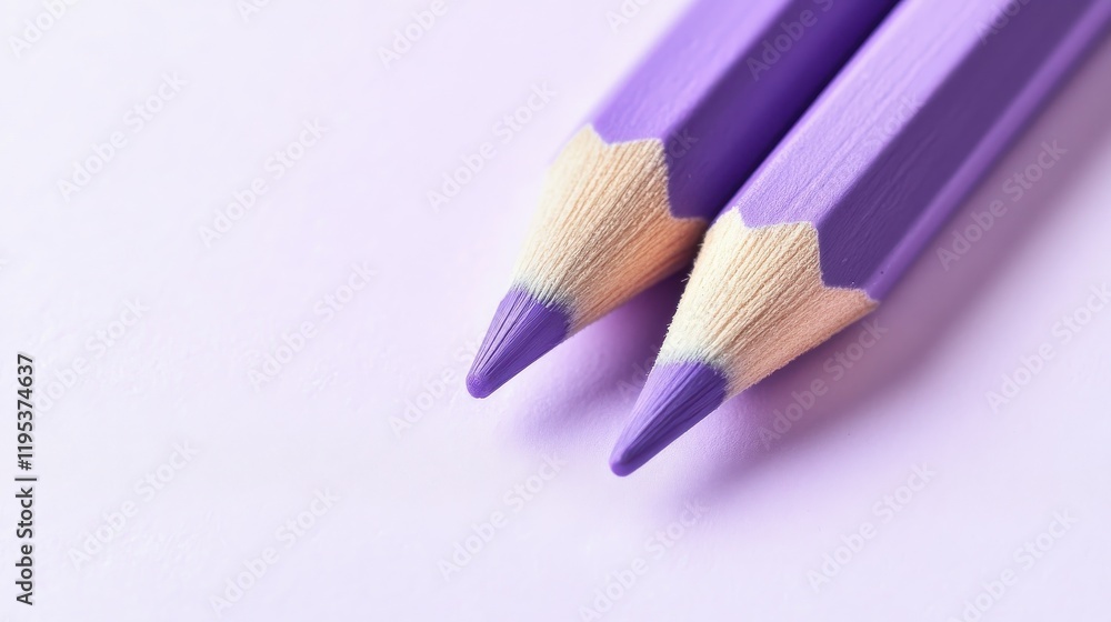 Poster minimalist pencil strokes and dots create a soothing pastel composition with a focus on purple hues 